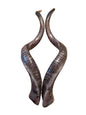 Twin Yemenite Kudu Horn Shofars Set 49” XXXL Rare Half Polished Kosher